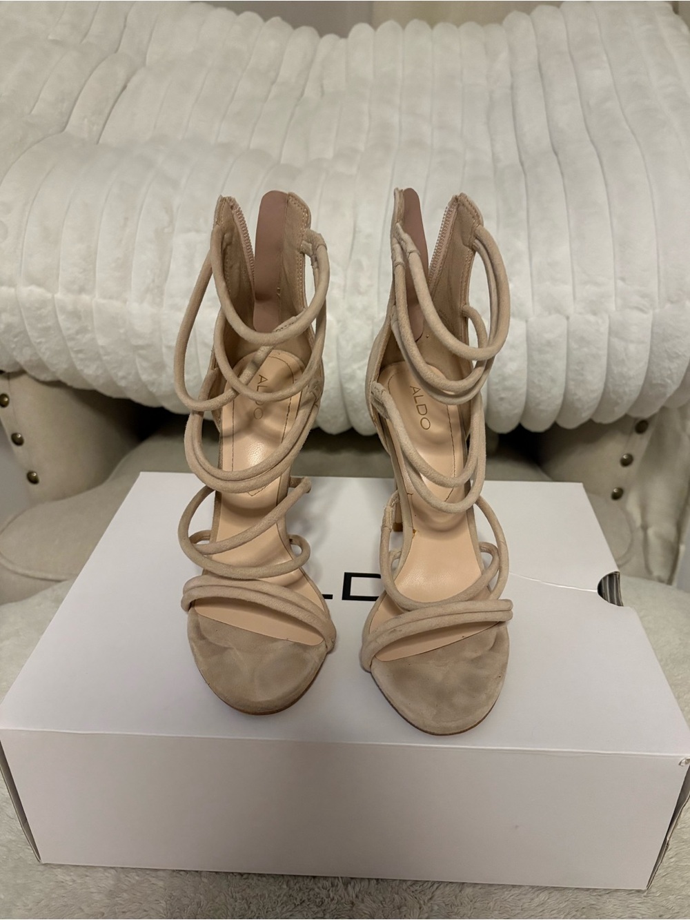 ALDO Beige/Nude Strappy High Heel Sandals
